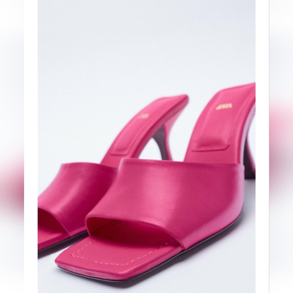 Zara Women's Pink Slide Sandals